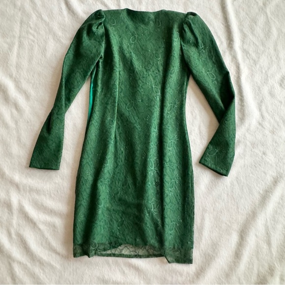 Atos Lombardini Italy Green Lace Mini Sheath Dress Size S - Picture 12 of 14
